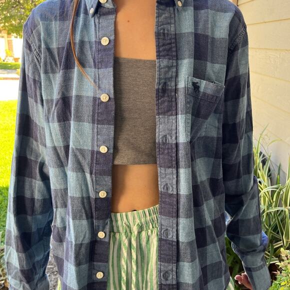 UCSD College Flannel Shirt upcycled one of a kind size Large - Picture 2 of 8